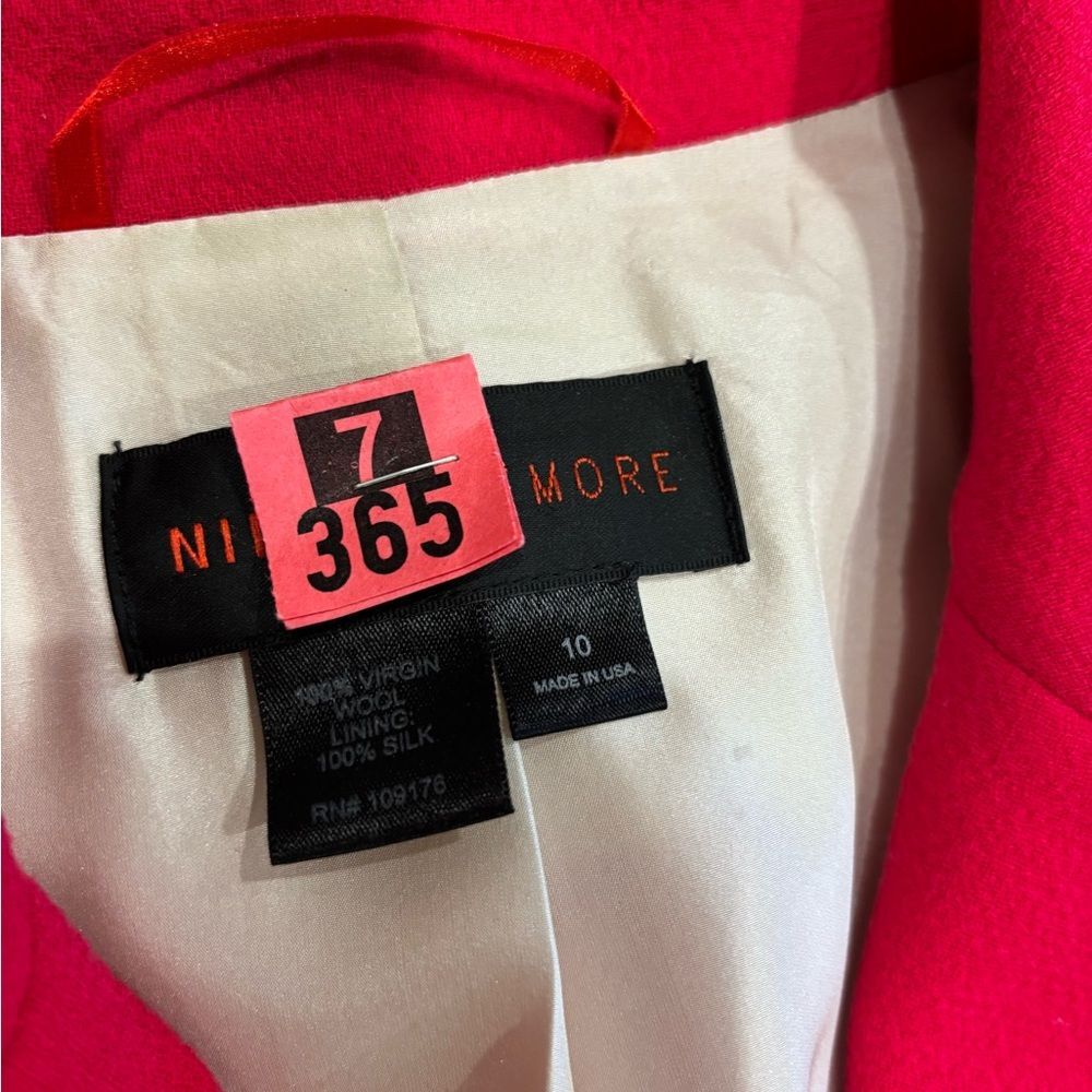 Nina Mclemore Jacket Pink 100% Virgin Wool 100% Silk Lining - Picture 9 of 12